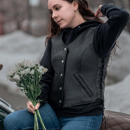 Storm Queen – Women’s Motorcycle Leather Vest | Columbus Leather USA