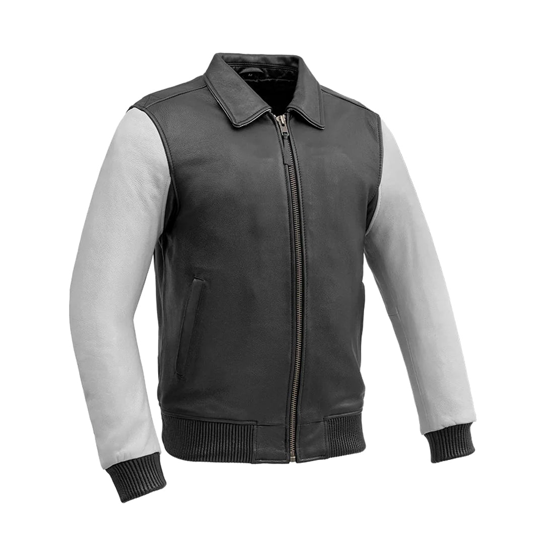 Thunder Bomber Two Tone Men’s Leather Jacket | Columbus Leather USA