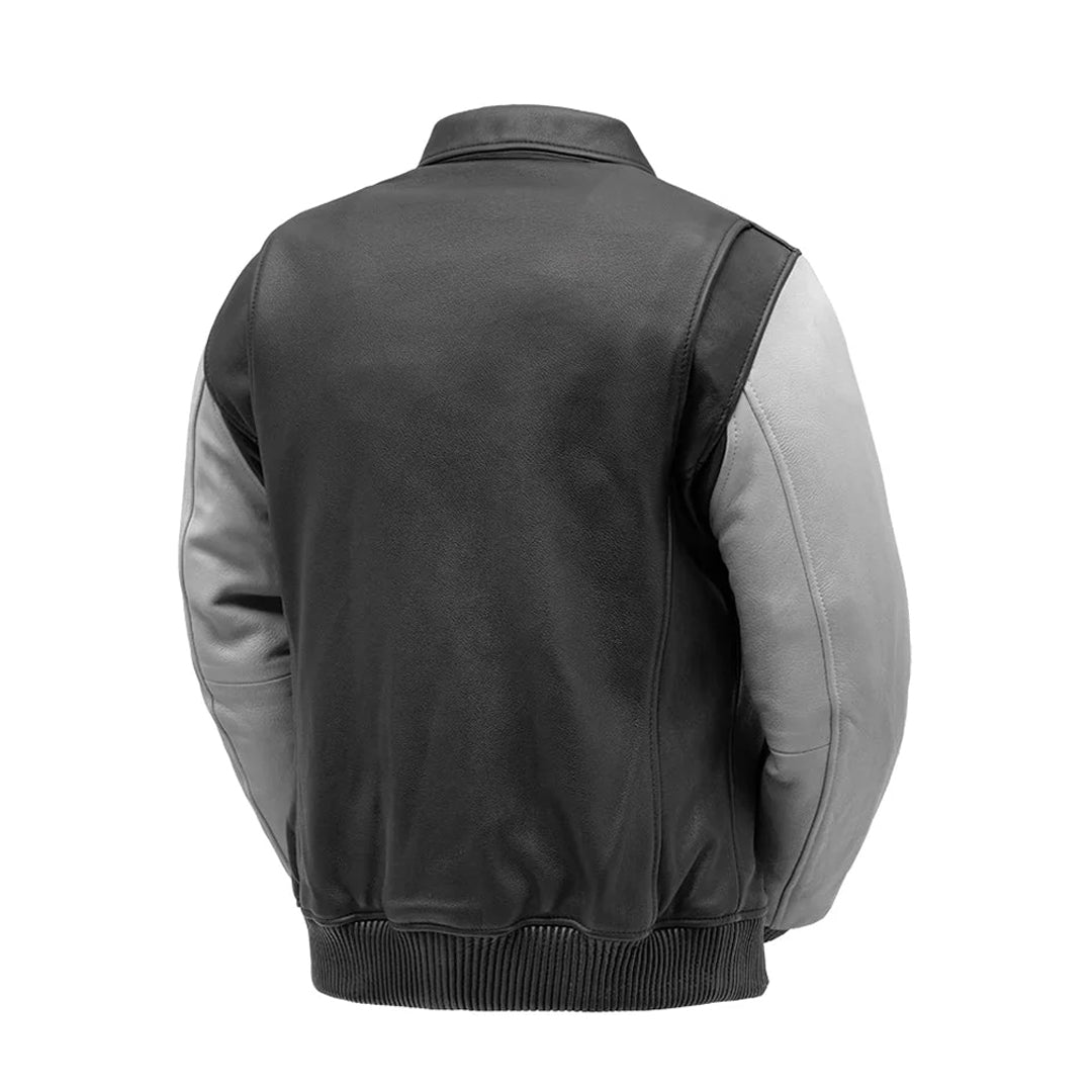 Thunder Bomber Two Tone Men’s Leather Jacket | Columbus Leather USA