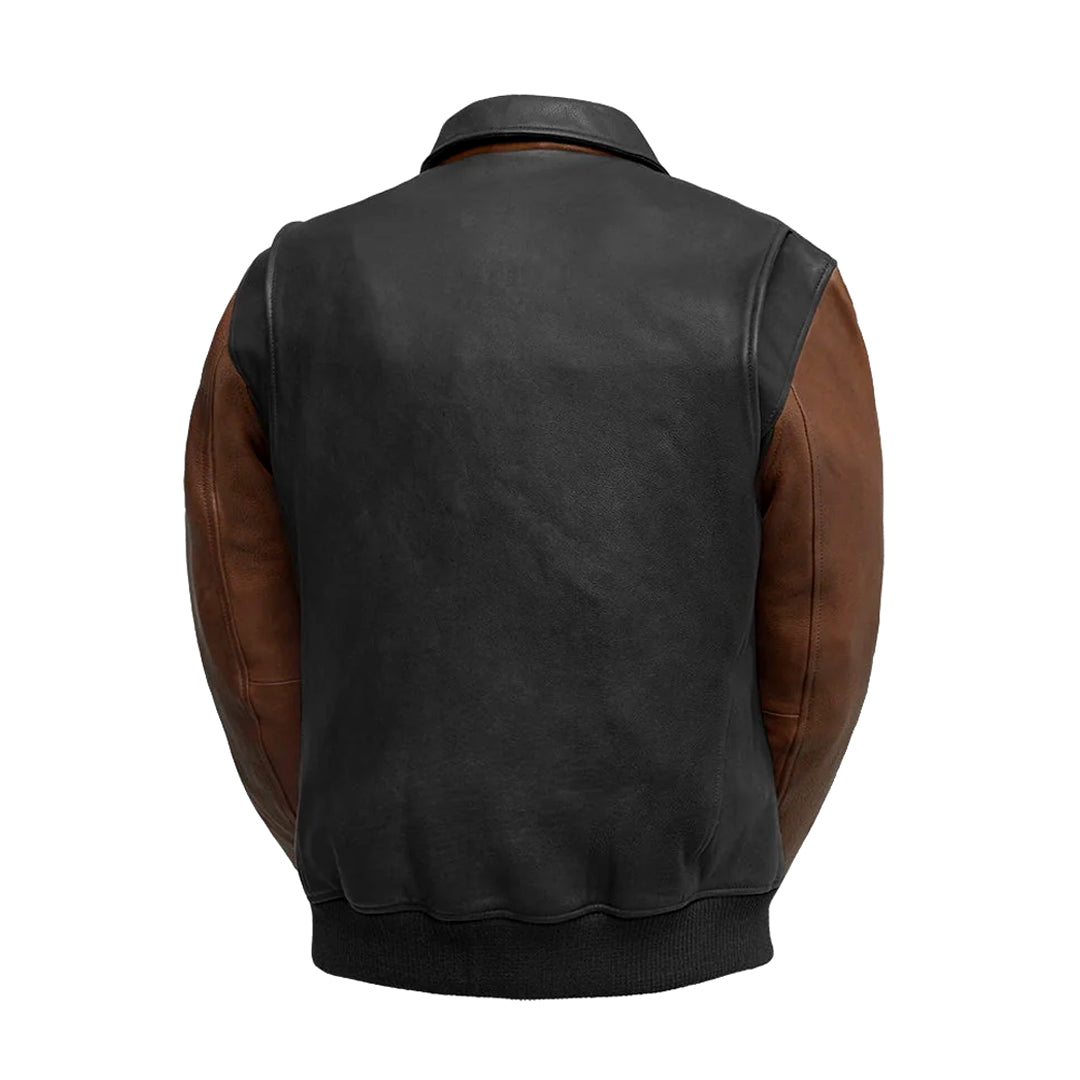 Thunder Bomber Two Tone Men’s Leather Jacket | Columbus Leather USA