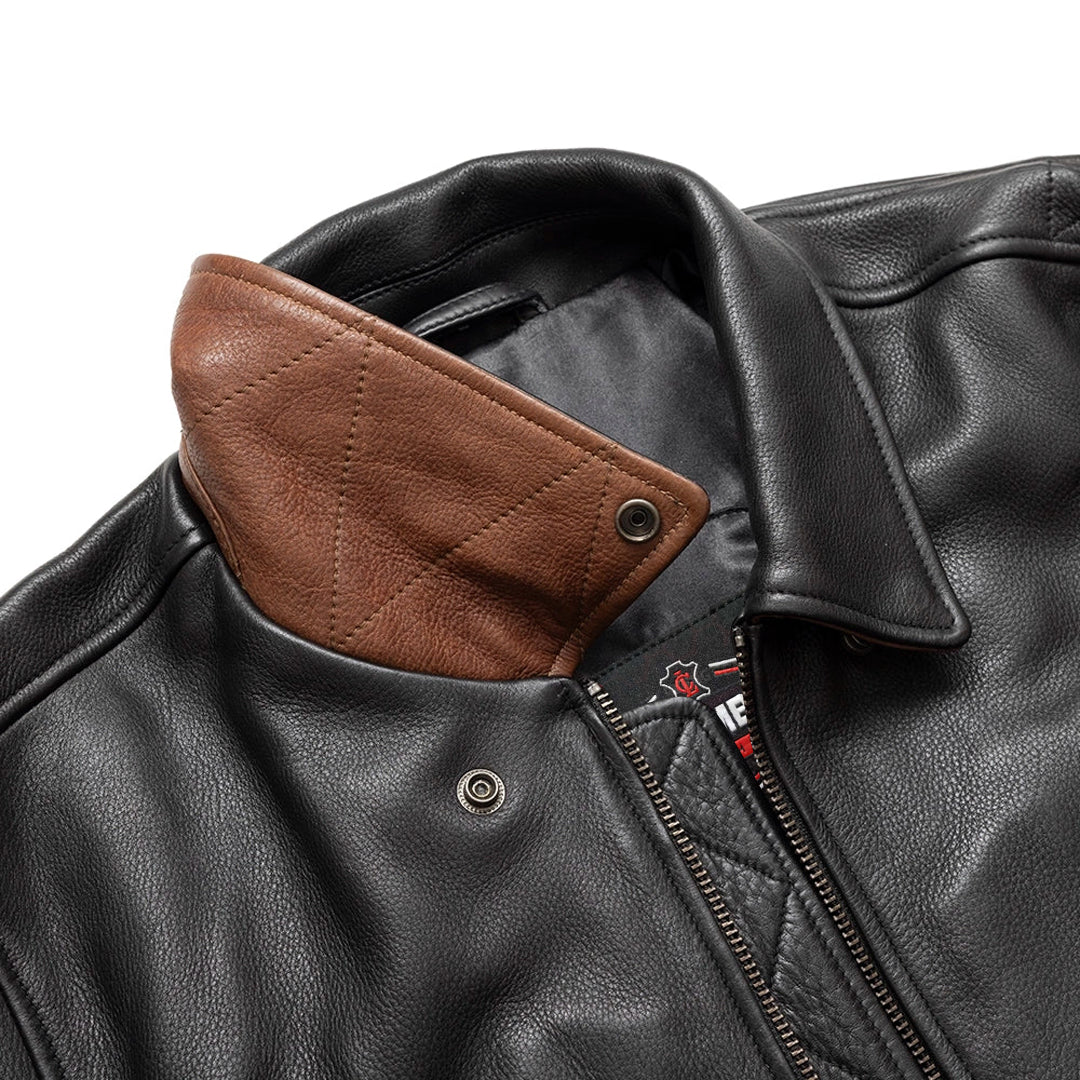 Thunder Bomber Two Tone Men’s Leather Jacket | Columbus Leather USA