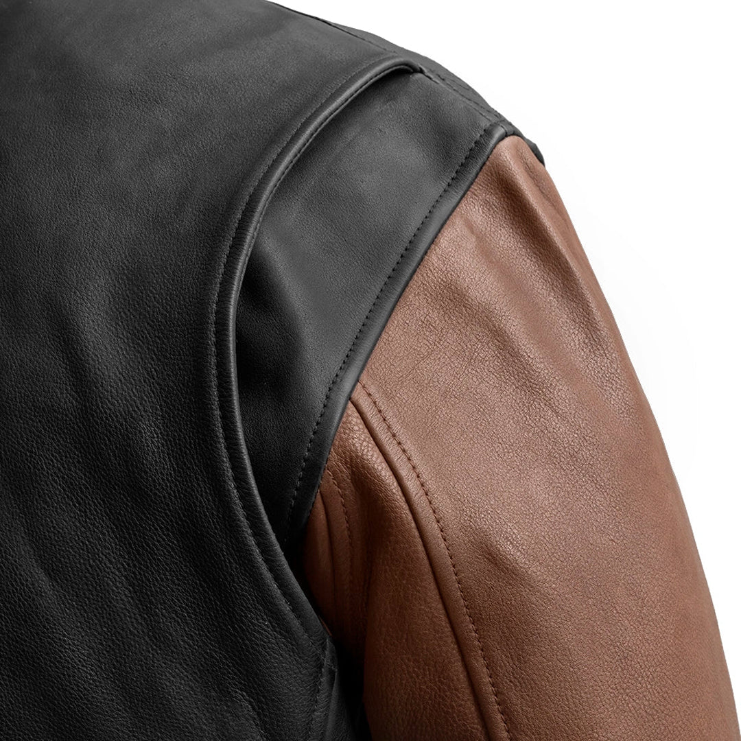 Thunder Bomber Two Tone Men’s Leather Jacket | Columbus Leather USA
