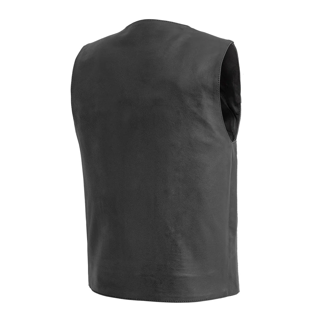 Trail Boss Men’s Western Style Motorcycle Leather Vest | Columbus Leather USA
