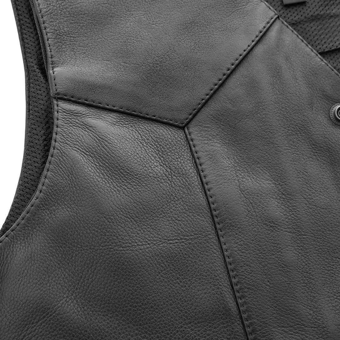 Trail Boss Men’s Western Style Motorcycle Leather Vest | Columbus Leather USA