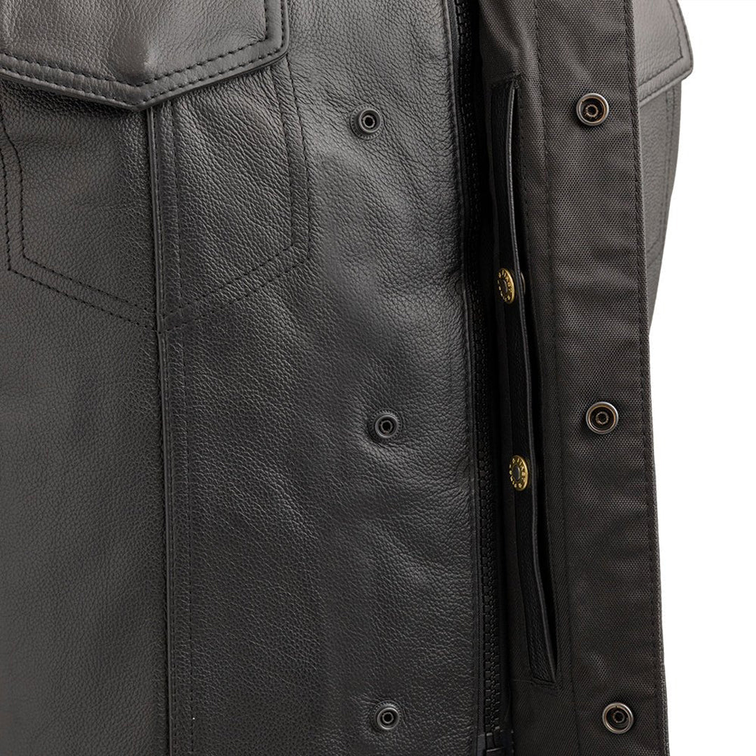 Viper Club Style Men’s Motorcycle Leather Vest | Columbus Leather USA