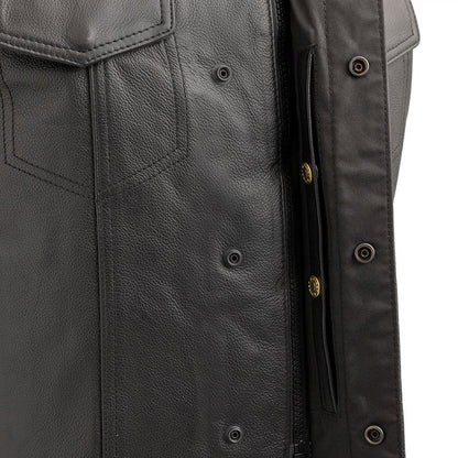 Viper Club Style Men’s Motorcycle Leather Vest | Columbus Leather USA