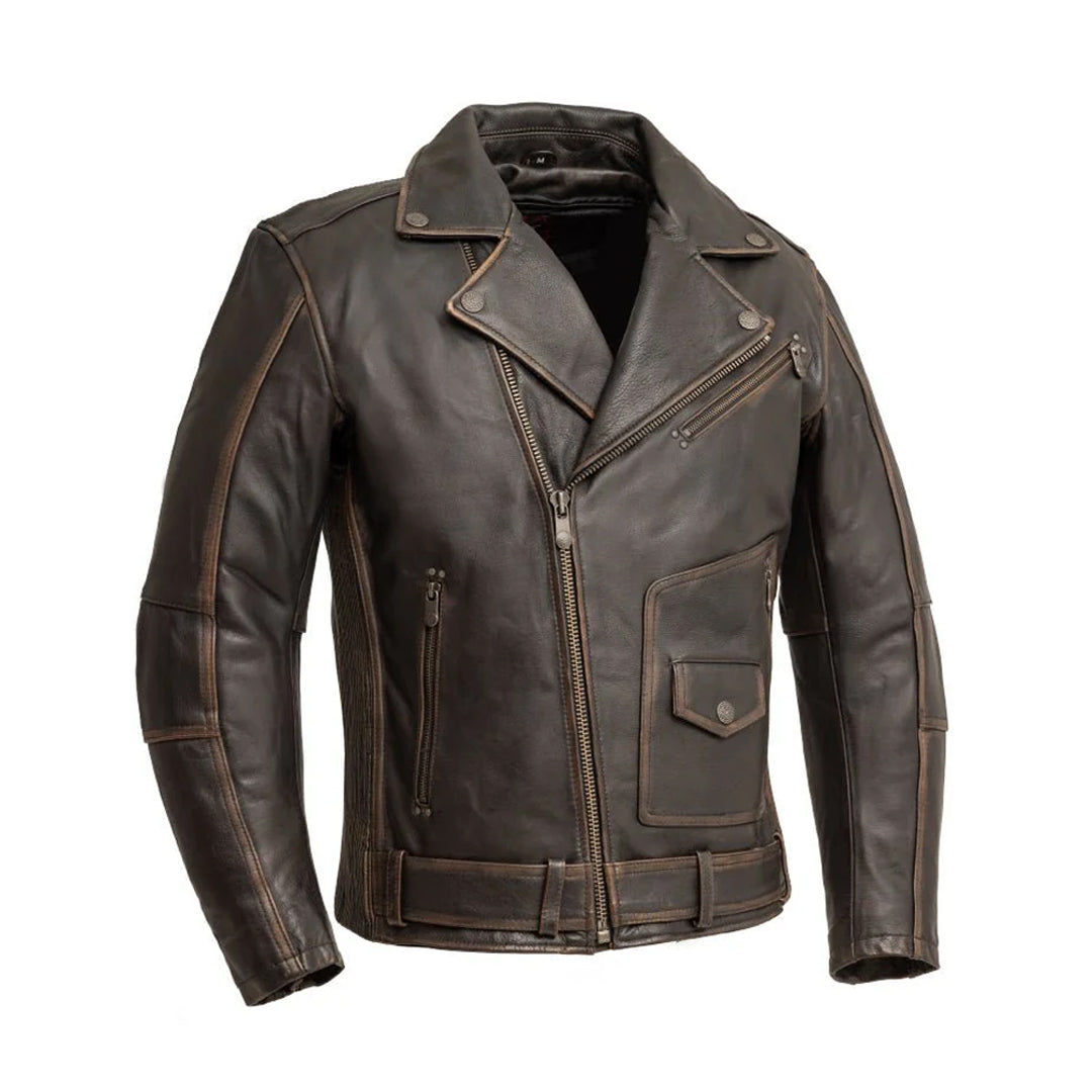 Wrathborn Men's Motorcycle Leather Jacket | Columbus Leather USA